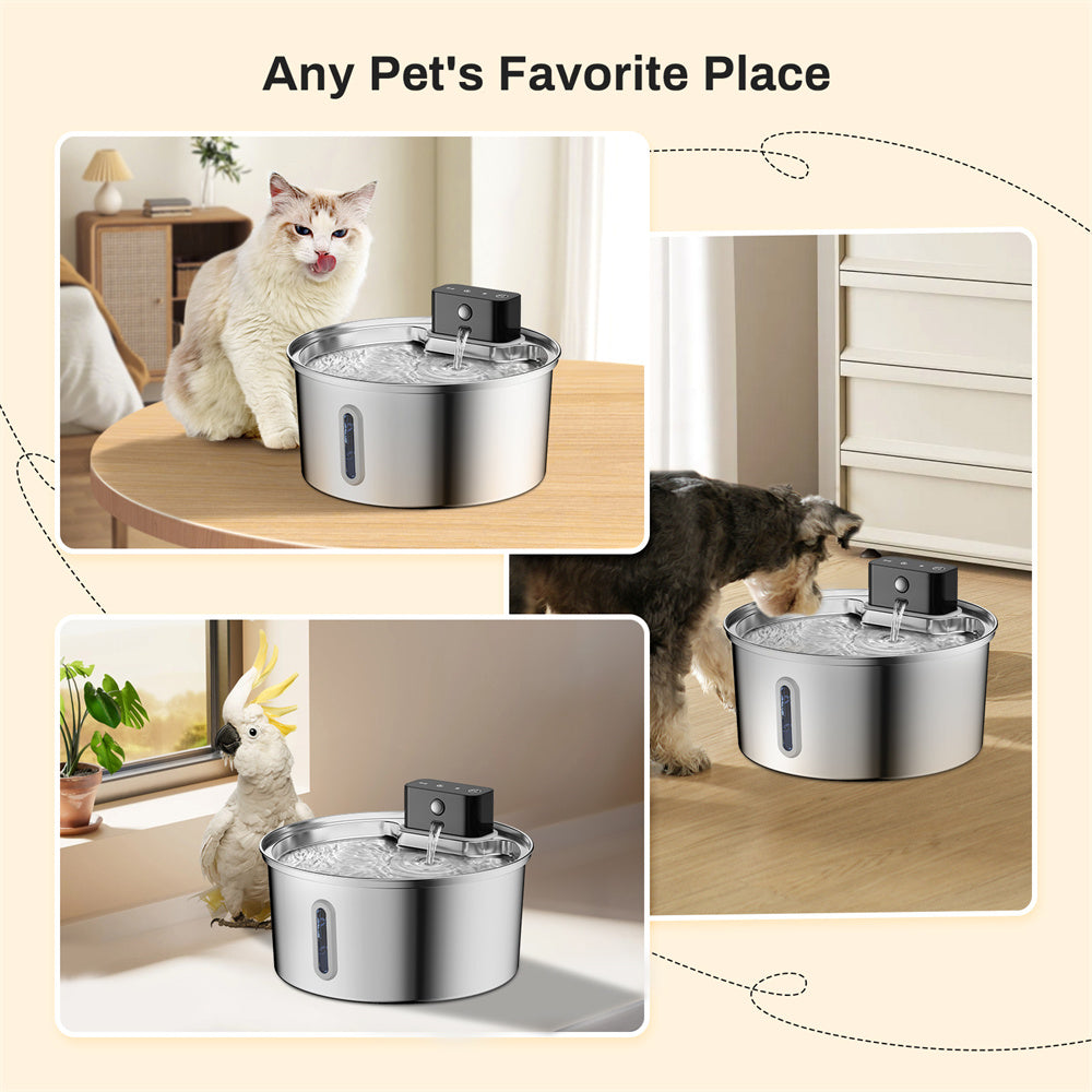 PurrStream™ Stainless Steel Fountain